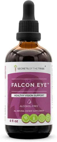 Secrets of the Tribe Falcon Eye Extracto sin alcohol, arándano sin alcohol, ojo de ojo, ginkgo, té verde, zanahoria, uva. Tintura glicerita apoyo