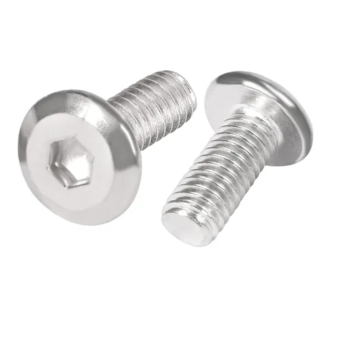 Miniatura 3 de Bonsicoky Tornillos hexagonales de cabeza redonda plana M6-0.039 x 0.591 in, tornillos de conexión de acero inoxidable 304, tornillos para muebles
