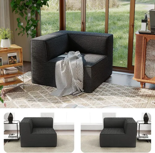 Miniatura 38 de Sofá Seccional Comprimido de 106" Sofás Modulares en Forma de L con Chaise, Espuma de Alta Densidad Sin Ensamblaje Requerido, 4 Piezas