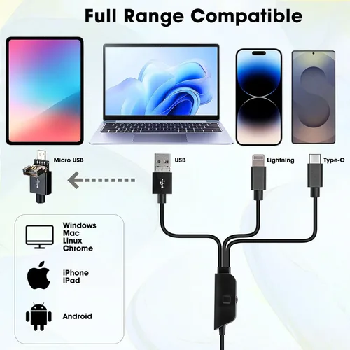 Miniatura 2 de Cámara de microscopio digital Full HD 1080P USB para iPhone iPad Android PC, 50-1000X microscopio portátil de alta definición con luz para plantas