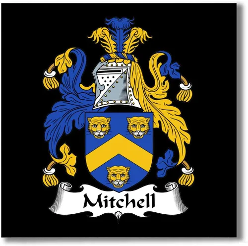 Carpe Diem Designs Mitchell Family Crest/Escudo de Armas de cerámica para posavasos, placa caliente, salvamanteles o acento decorativo