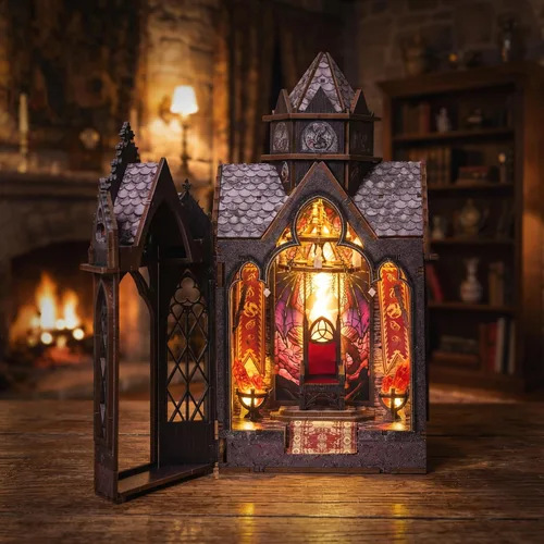 Miniatura 6 de Spire of the Wyrm - Kit de rincón de libros 3D, kit de casa de muñecas en miniatura para adultos y adolescentes, decoración de estante de rincón