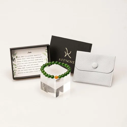 Miniatura 10 de Pulseras de cristal con cuentas de Charka para mujer, hechas a mano con aventurina verde de 0.315 pulgadas (0.315 in), pulseras de piedra de cristal