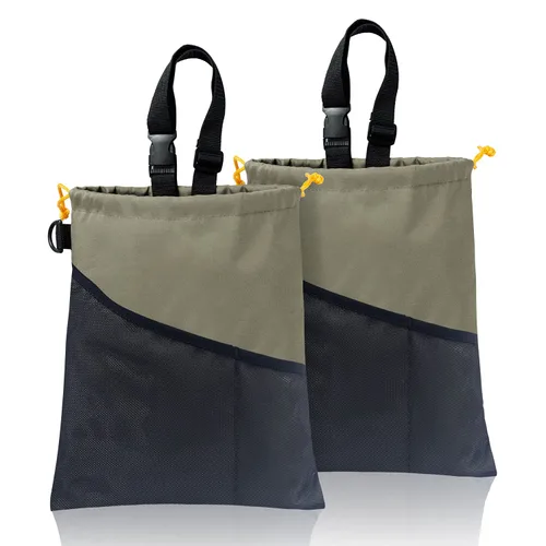 GNEGNI 2 botes de basura para automóvil, bolsa de basura colgante para automóvil con forro impermeable a prueba de fugas