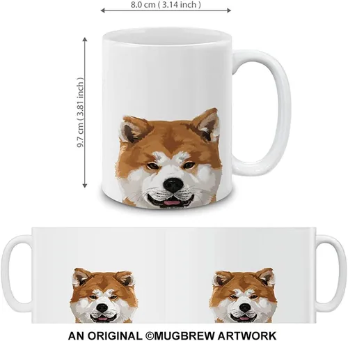 Miniatura 2 de MUGBREW Akita Inu Puppy Dog - Taza de café de cerámica, 11 onzas