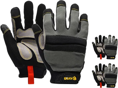 Miniatura 10 de KAYGO Guantes de trabajo para hombre, KG125M Guantes mecánicos de uso general para todo propósito, excelente agarre, resistentes, destreza mejorada