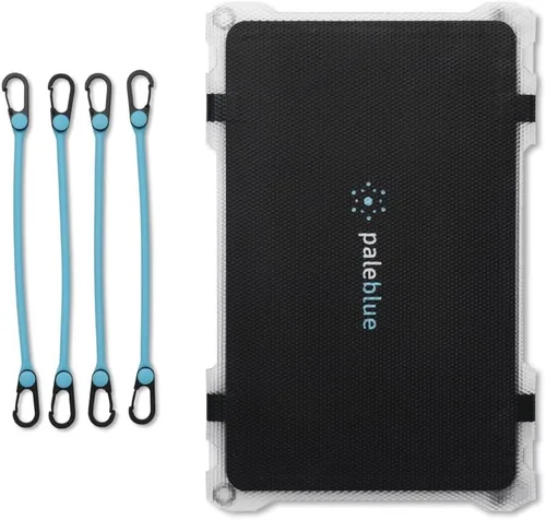 Miniatura 4 de Paleblue Approach 2 Cargador de panel solar portátil – 21 vatios – Cargador solar plegable de triple panel con puertos USB duales, cables de agarre