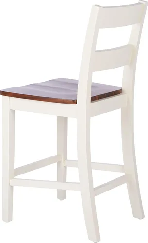 Miniatura 7 de SAFAVIEH Home Collection Yuri Taburete blanco y natural de 24 pulgadas (juego de 2)