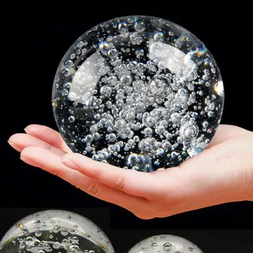 Miniatura 2 de Bola de cristal de burbujas pisapapeles hermosa bola de vidrio para bola decorativa, Lensball, fotografía, mirar adivinación o Feng Shui y bola