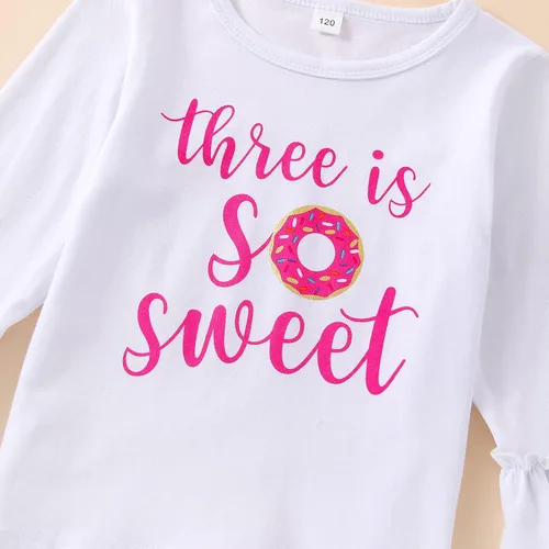 Miniatura 47 de Conjunto de ropa de cumpleaños para bebé niña pequeña, camiseta de manga larga, pantalones de campana, diadema