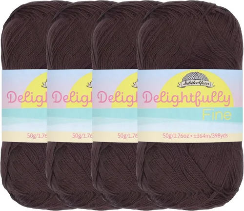 Miniatura 26 de JubileeYarn - Ovillo de hilo deliciosamente fino, 1.76 oz/madeja de rayón de bambú, color rosa polvo, 4 madejas