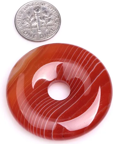 Miniatura 56 de JOE FOREMAN Anillo de cuarzo amatista natural de 1.181 in con colgante de donas circulares para hacer joyas, 1 unidad, Piedra
