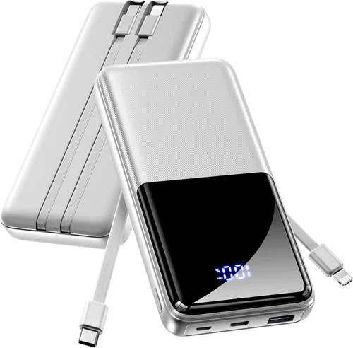 Miniatura 10 de Cargador portátil de batería de 20000 mAh, 22.5 W, cable integrado de carga rápida, cargador de teléfono portátil para iPhone, todos los modelos