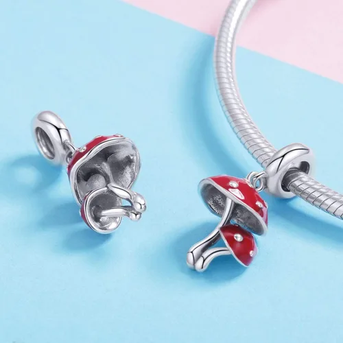 Miniatura 2 de Aabela - Abalorio de plata de ley 925 diseño de cactus con flores para pulseras y collares