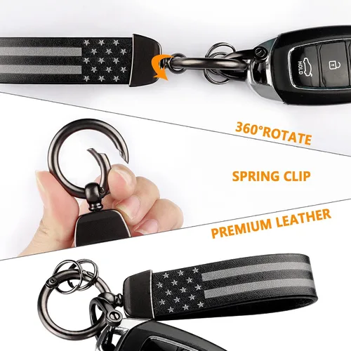 Miniatura 3 de Kit de llavero de automóvil, llavero de anillo en D antipérdida, giratorio de 360 grados con destornillador, adecuado para hombres y mujeres