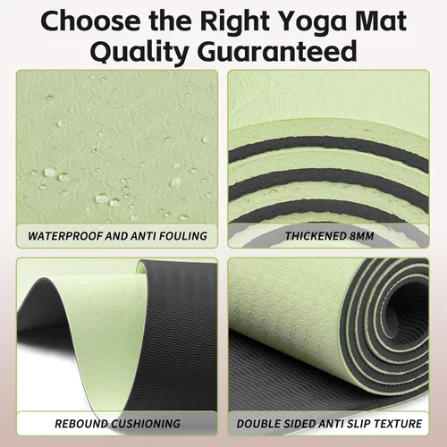Miniatura 5 de PAIDU Yoga Mat 8mm Super Thick TPE Fitness Mat SGS Certified Non-Slip, Odorless & Tear-Resistant Unisex with Strap for Yoga, Pilates