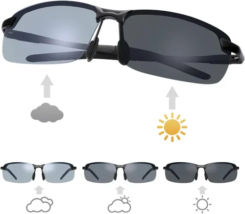 Miniatura 6 de MIRYEA Lentes de computadora con bloqueo de luz azul, fotocromáticos, polarizados, protección UV, lentes de sol de seguridad para hombres y mujeres