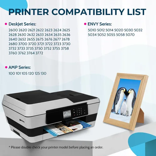 Miniatura 2 de Penguin 65XL - Cartucho de tinta para impresoras HP Envy 5055, tinta 5052, 3755, 3772, 3752, 3720, 2600, 2622, 2652, 2655, 2675, 2680, 2630, 5012