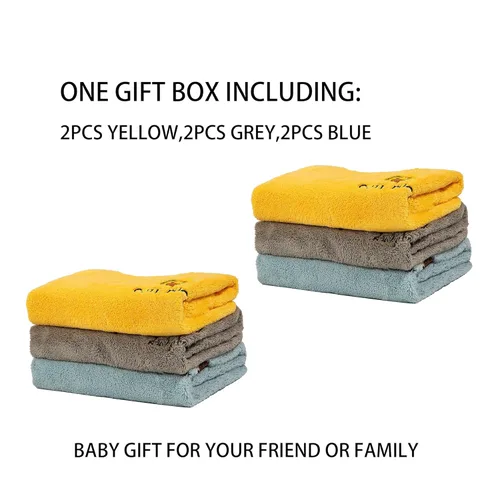 Miniatura 2 de Baberos de bebé para niñas o niños de 12 a 18 meses, paquete de 6, baberos de toalla para niños de 1 a 3 años, impermeables y absorbentes 2 Azul