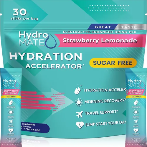 Miniatura 10 de Paquetes de hidratación sin azúcar en polvo de electrolitos Acai Berry HydroMATE 30 Sticks