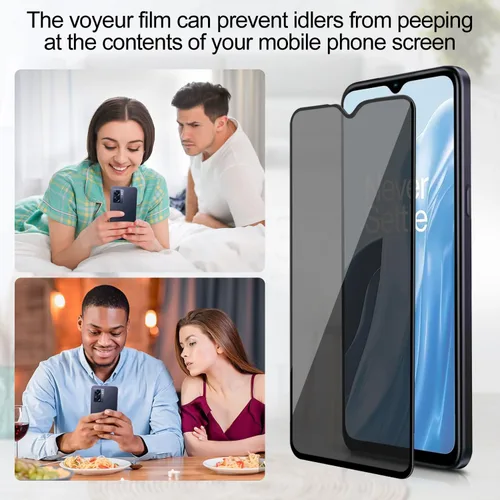 Miniatura 3 de Paquete de 2 protectores de pantalla de privacidad para Oneplus Nord N300 5G [vidrio templado antiespía], Ultra HD, antiarañazos, sin burbujas