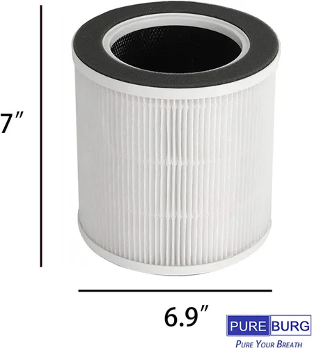 Miniatura 3 de PUREBURG Filtro de repuesto compatible con purificador de aire Vremi y HOKEKI VK-6067B, paquete de 2 unidades de limpieza de aire de carbón activado
