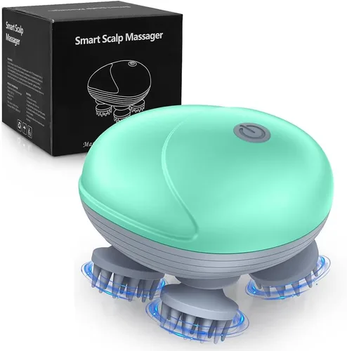 Masajeador de mano mejorado para mascotas para perros y gatos, masajeador eléctrico para gatos con 4 cabezas giratorias, tres modos, para aliviar