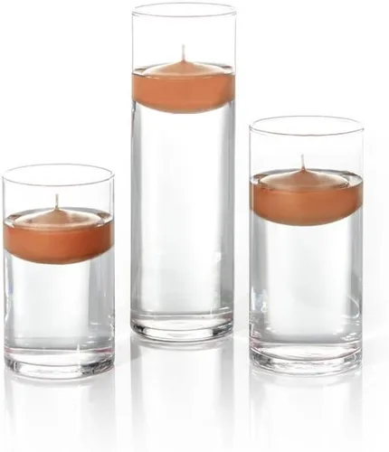 Miniatura 15 de yummi Juego de 18 velas flotantes y jarrones cilíndricos - Borgoña