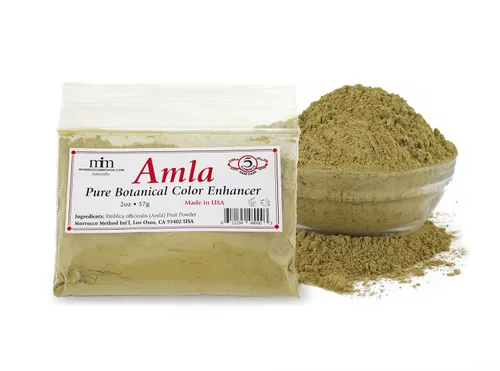 Amla Powder Henna Hair Dye. 100% natural. Potenciador de color botánico puro. Aumenta el volumen de tu cabello. 2 oz.