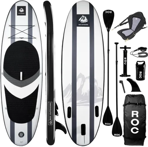 Miniatura 21 de Roc Tabla de remo inflable con accesorios de tabla de remo de SUP de alta calidad, diseño amplio y estable, cubierta antideslizante y cómoda