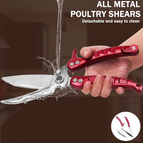Miniatura 3 de Tijeras de cocina resistentes para aves de corral para cortar carne, aptas para lavavajillas e inoxidables, tijeras de cocina para pollo, pavo