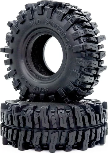Miniatura 3 de HOBBYSOUL 2 unidades RC 1.9 Mud Slingers neumáticos suaves pegajosos 4.724 in de alto para 1/10 Mud Rock Crawler Traxxas TRX4 / Axial SCX10 90047
