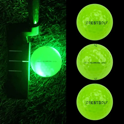 Miniatura 6 de Crestgolf Paquete de 6 pelotas de golf que brillan en la oscuridad iluminadas por la noche con temporizador de reinicio de 12 minutos