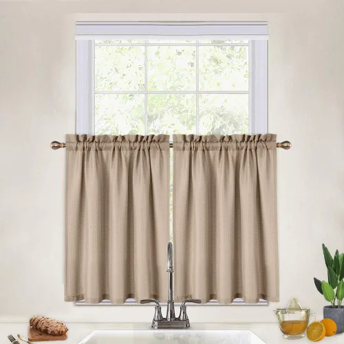 Miniatura 11 de CAROMIO - Cortina para cocina, cortina texturizada, cortinas para ventana de baño, varios tamaños