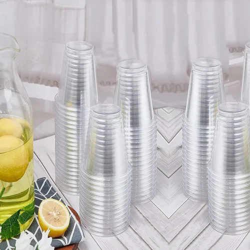 Miniatura 9 de TashiBox 100 tazas de plástico de 16 onzas, tazas de café helado para llevar, tazas de fiesta de PET transparentes