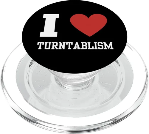 Turntablism Turntable Vinyl Dj Love Heart Cool Vintage Retro PopSockets MagSafe PopGrip for iPhone