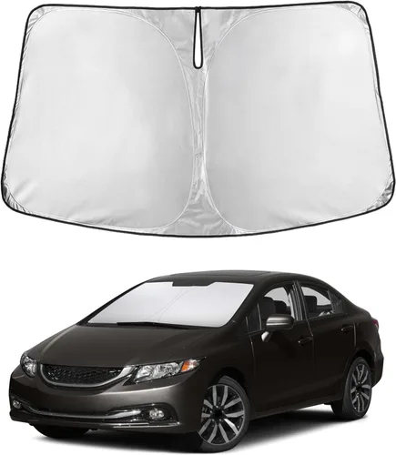 Miniatura 230 de Econour Parasol para parabrisas compatible con Honda Civic 2016-2021, protector de parasol plegable para ventana, bloquea los rayos UV y mantiene tu