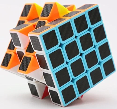 CFMOUR Cubo de velocidad original 4 x 4 x 4, cubos de velocidad de fibra de carbono mágicos suaves, versión mejorada, negro
