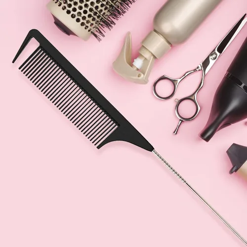 Miniatura 3 de Peine de cola de rata de 9.3 pulgadas para estilista, peines de separación para trenzar el cabello, peine de cola de rata con cola de metal