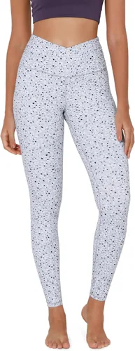 ODODOS Leggings de yoga de cintura cruzada para mujer con bolsillo interior, 23"25"28" pantalones de yoga de entrenamiento con cruce fruncido