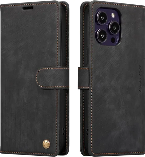 Miniatura 9 de QLTYPRI Funda para iPhone 13, funda de piel sintética con cierre magnético, soporte para tarjetas, función atril, a prueba de golpes, funda Azul