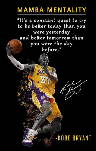 Miniatura 9 de Kobe Bryant - Póster inspirador para pared, lienzo con cita de mentalidad de Mamba, arte de pared, diseño deportivo de jugador de baloncesto