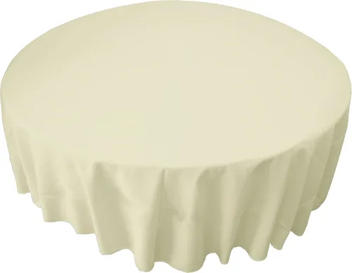 Miniatura 55 de LA Linen - Mantel redondo lavable de popelina de poliéster, resistente a manchas y arrugas, 51", mantel de tela para comedor, cocina, fiesta, Negro