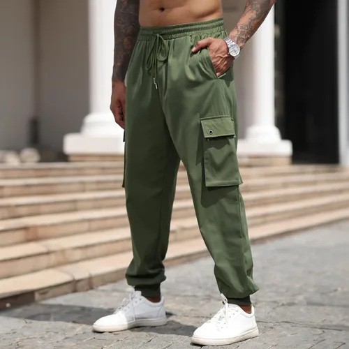 Miniatura 3 de Pantalones deportivos para hombre, pantalones deportivos casuales con cordón en la cintura para entrenamiento, pantalones de senderismo