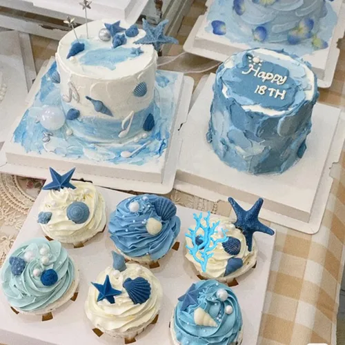 Miniatura 6 de Molde de silicona para fondant, diseño de algas marinas, pescado de mar, coral, para decoración de tartas, decoración de cupcakes, caramelo y goma