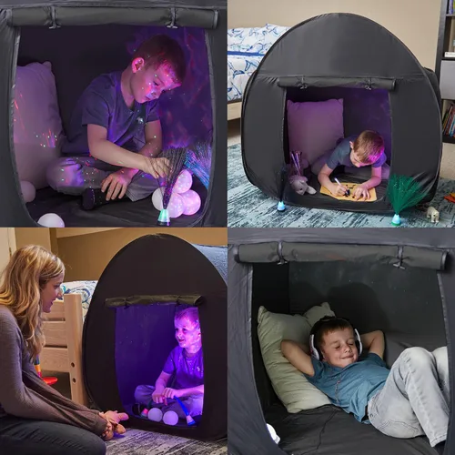 Miniatura 3 de Tienda de Juego Sensorial Escondite Tranquilo para Niños Den Sensorial Desmontable Oscurecimiento Tienda para Interiores Fácil