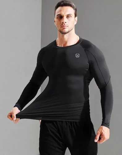 Miniatura 7 de NELEUS Camisas de compresión de manga larga para hombre, para ejercitarte, correr, 3 u