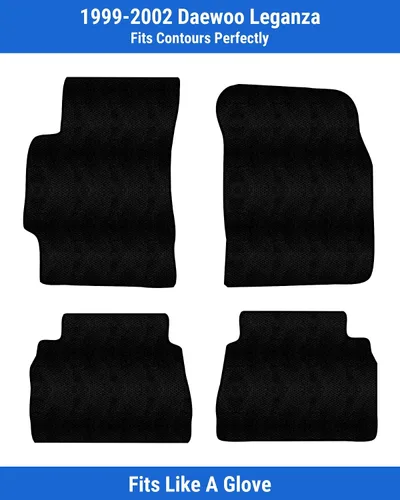 Miniatura 2 de Front & Rear Carpet Floor Mats for Daewoo Leganza 1999-2002 Custom Fit, Black, 2002 2001 2000 1999