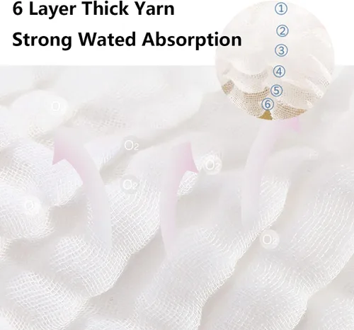 Miniatura 2 de 10 toallas de mano de algodón de 6 capas, ultra absorbentes, suaves, toallas de baño multiusos para niños y adultos, uso diario
