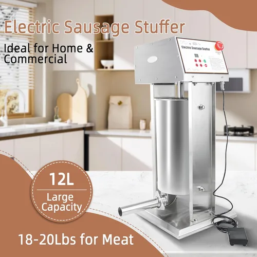 Miniatura 2 de Hakka Procesador de Alimentos Comercial de 25 LB de Acero Inoxidable Eléctrico para Embutir Salchichas y Fabricante Vertical de Relleno de Salchichas